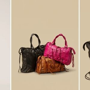 Lusher Pink Leather "City Bag" Style Satchel/ Tote/ Shoulder Bag